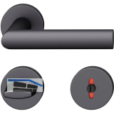 FSB Dr�ckergarnitur 12 1108 ASL auf Rosette WC DIN, Aluminium schwarz matt