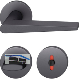 FSB Dr�ckergarnitur 12 1005 ASL auf Rosette WC DIN, Aluminium schwarz matt