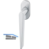 FSB Fenstergriff 34 1005 ovale Rosette, Edelstahl matt