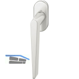 FSB Fenstergriff 34 1005 ovale Rosette, Aluminium silber eloxiert