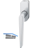 FSB Fenstergriff 34 1005 abschlie�bar ovale Rosette, Edelstahl matt