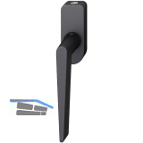 FSB Fenstergriff 34 1005 abschlie�bar ovale Rosette, Aluminium schwarz matt