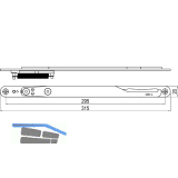 IMH-ABS Mitnehmerhaken GF UNI 20 V Gr.2, 315 x 20 mm,schwarz verzinkt,DIN links