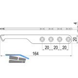 IMH-ABS Mitnehmerhaken SF, 164 x 20 x 4 mm, universal, DIN, schwarz verzinkt