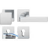 FSB Wechselgarnitur 12 1004 ASL auf Rosette PZ, Edelstahl matt