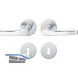 FSB Dr�ckergarnitur 12 1106 ASL auf Rosette BB, Edelstahl matt