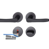 FSB Dr�ckergarnitur 12 1106 ASL auf Rosette WC, Aluminium schwarz matt