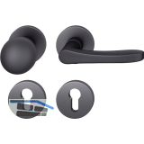 FSB Wechselgarnitur 12 1106 ASL auf Rosette, Aluminium schwarz matt