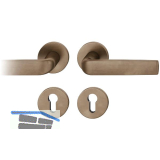 FSB Dr�ckergarnitur 12 1267 ASL auf Rosette PZ, Bronze dunkel patiniert