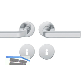 FSB Dr�ckergarnitur 12 1242 ASL auf Rosette BB, Edelstahl matt