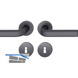 FSB Dr�ckergarnitur 12 1242 ASL auf Rosette BB, Aluminium schwarz matt