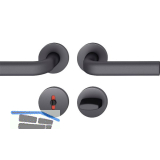 FSB Dr�ckergarnitur 12 1242 ASL auf Rosette WC, Aluminium schwarz matt