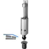 T�rfeststeller 1242 mit Bodenb�chse Hub 60 mm, Alu silber lackiert / Edelstahl