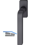 FSB Fenstergriff 34 1004 eckige Rosette, Aluminium schwarz matt