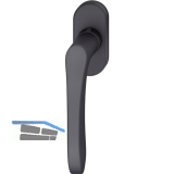 FSB Fenstergriff 34 1106 ovale Rosette, Aluminium schwarz matt