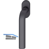 FSB Fenstergriff 34 1242 ovale Rosette, Aluminium schwarz matt