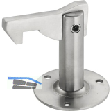 Torhalter 1311 mit Haltewinkel f�r Wand- und Bodenmontage, Stahl silber lackiert