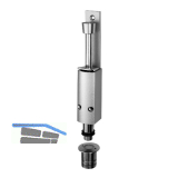 T�rfeststeller 1246 mit Bodenb�chse Hub 120 mm, Alu silber eloxiert / Edelstahl