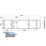 ECO Montageplatte f�r Newton TS 20, 243 x 56 x 5 mm, silber