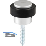 GRUNDMANN Bodent�rpuffer � 48 mm, H�he 38 mm, Gummiring, silber eloxiert