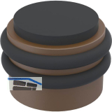 KWS Boden- und Wandt�rpuffer 2053,Gummi schwarz �42mm, Alu dunkelbraun eloxiert