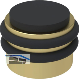 KWS Boden- und Wandt�rpuffer 2053, Gummi schwarz � 42 mm, Messing matt