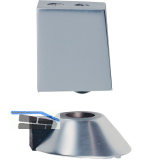 T�rfeststeller 1023 mit Gummipuffer und Kugel, Aluminium silber eloxiert