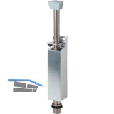 T�rfeststeller 1042 mit Bodenb�chse Hub 120 mm,Aluminium silber lack./Edelstahl