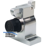 Torhalter 1051 mit Fanghaken und Puffer, Bodenmontage, Alu silber lackiert