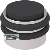 KWS Boden- und Wandt�rpuffer 2053, Gummi schwarz � 42 mm, Edelstahl poliert