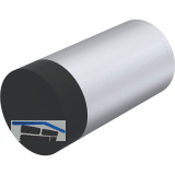 KWS Wandt�rpuffer 2070, � 30 mm, L�nge 60 mm, Aluminium silber eloxiert