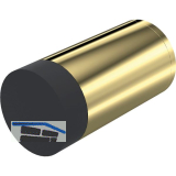 KWS Wandt�rpuffer 2071, � 30 mm, L�nge 80 mm, Messing poliert