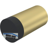 KWS Wandt�rpuffer 2072, � 30 mm, L�nge 100 mm, Aluminium messingf�rbig eloxiert