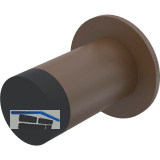 KWS Wandt�rpuffer 2076, � 30 mm, L�nge 100 mm, Aluminium dunkelbraun eloxiert