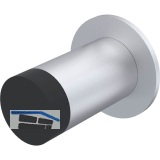 KWS Wandt�rpuffer 2077, � 30 mm, L�nge 120 mm, Aluminium silber eloxiert