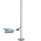 KWS Bodent�rpuffer auf Rohr 2920 gefedert, Edelstahl silber lackiert