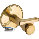 Handlauftr�ger mit Winkel, Rosetten. � 70 mm, Wandabstand 65 mm, Messing poliert