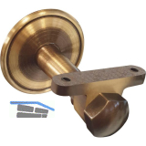 Handlauftr�ger mit Winkel, Rosetten � 70 mm, Wandabstand 65 mm,Messing patiniert
