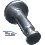 Handlauftr�ger zum Klemmen, Rosetten � 51 mm, Wandabstand 60 mm, Alu poliert