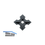 Zierrosette (Pfettenscheibe) 80x80x4 mm, Bohr-� 13 mm,Stahl schwarz pulverbesch.