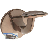 Handlauftr�ger mit gew�lbter Auflage, Wandabstand 65mm, Messing patiniert