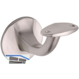 Handlauftr�ger mit gew�lbter Auflage, Wandabstand 65mm, Messing vernickelt matt