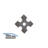 Zierrosette (Pfettenscheibe) 70x70x4mm, Bohr-� 13 mm, Stahl schwarz pulverbesch.