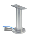 Trennwandst�tze gerade Auflage, Bodenabstand 100mm, Edelstahl matt