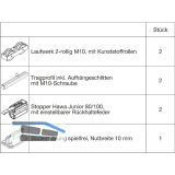 HAWA Junior 100/B Beschlagset Holz 2 Fangstopper Standard