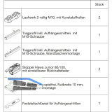 HAWA Junior 100/B-Pocket Beschlagset Holz 2 Fangstopper Standard