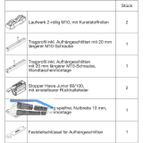 HAWA Junior 100/B-Pocket Beschlagset Holz 2 Fangstopper Standard Schraube +20 mm