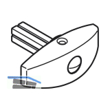 Drehgriff HAWA, TS 35 - 40 mm, Messing vernickelt matt