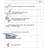 HAWA Junior 160/GP Beschlagset Glas ESG/VSG 8-12 mm ohne Laufschiene