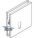 HAWA Toplock Abdeckkappenset eckig Profilzylinder Kunststoff Edelstahl-Effekt